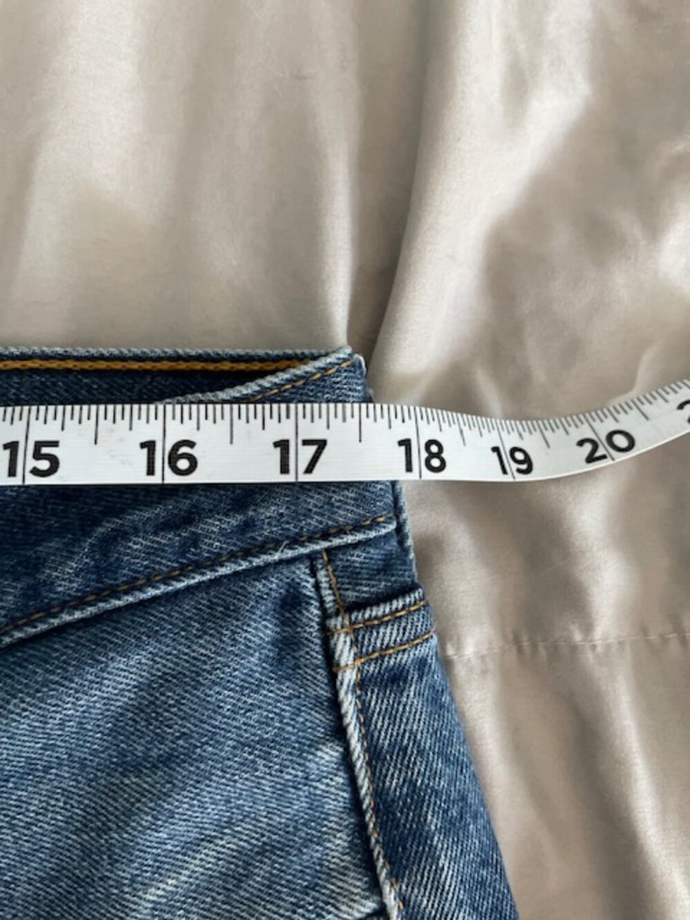 Levis Jeans Upcycled Patched Distressed 501xx 38 x 34 Actual 35 x 25 Retro OOAK - Picture 8 of 16